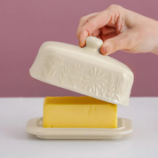 In The Meadow Cream Butter Dish