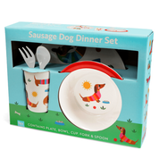 Melamine Dinner Set Of 5 Sausage Dog