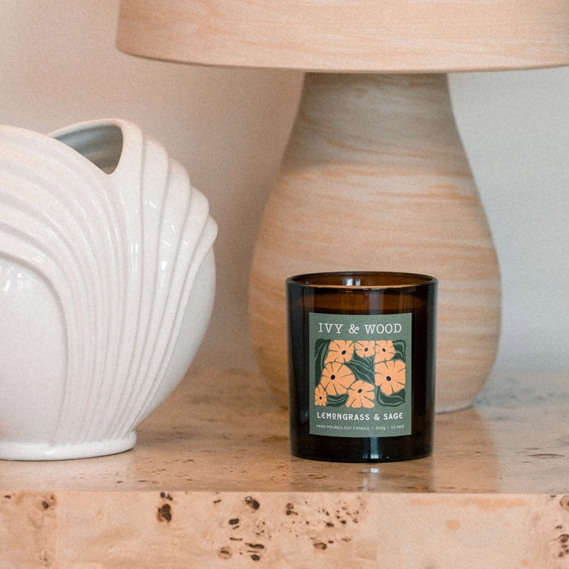 Lemongrass & Sage Scented Candle