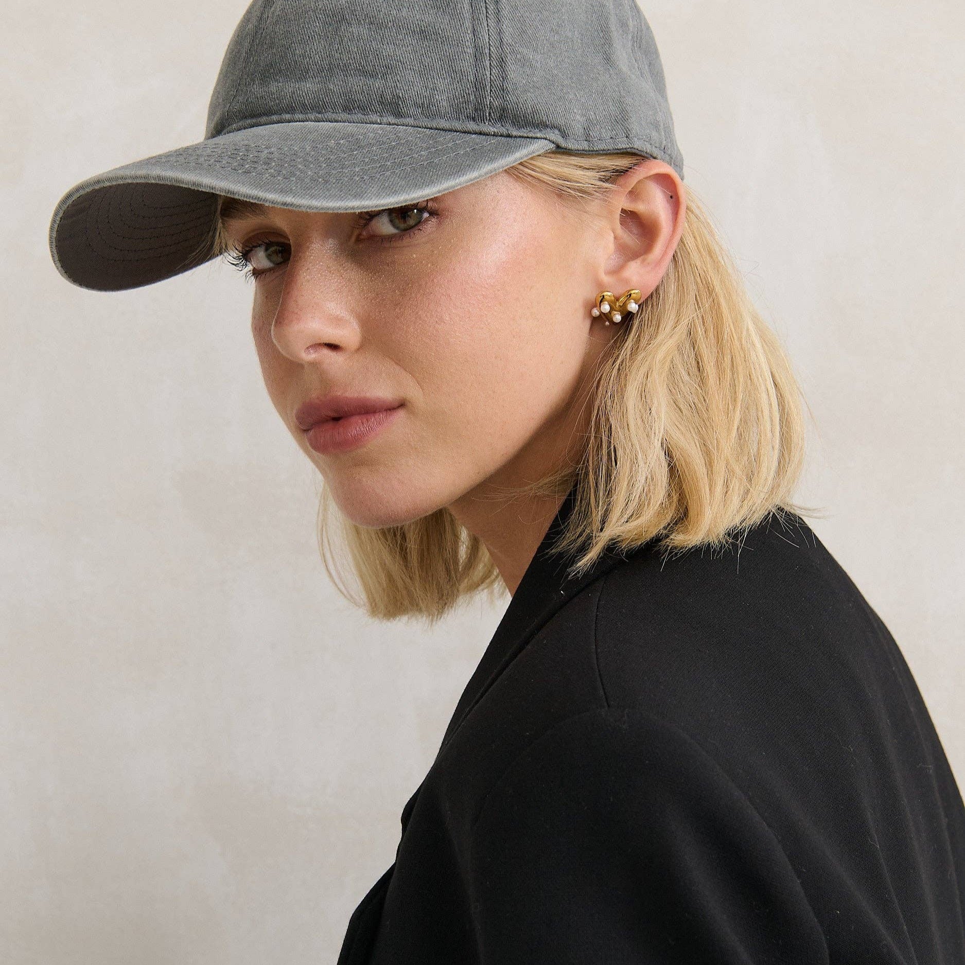 Christina Cotton Baseball Cap Grey