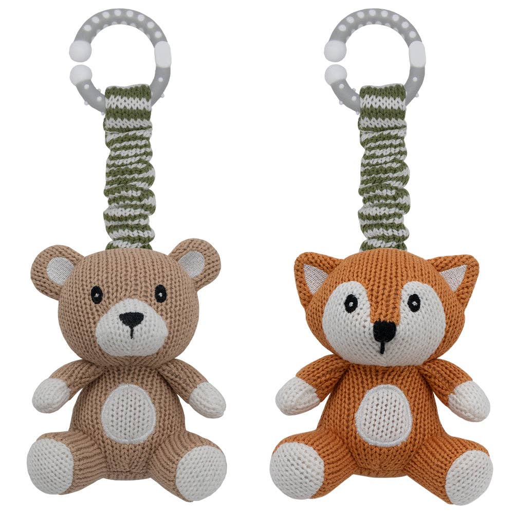 2 Pack Stroller Toy Bear & Fox