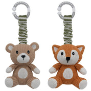 2 Pack Stroller Toy Bear & Fox