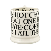 Black Toast All Over Writing 1/2 Pint Mug