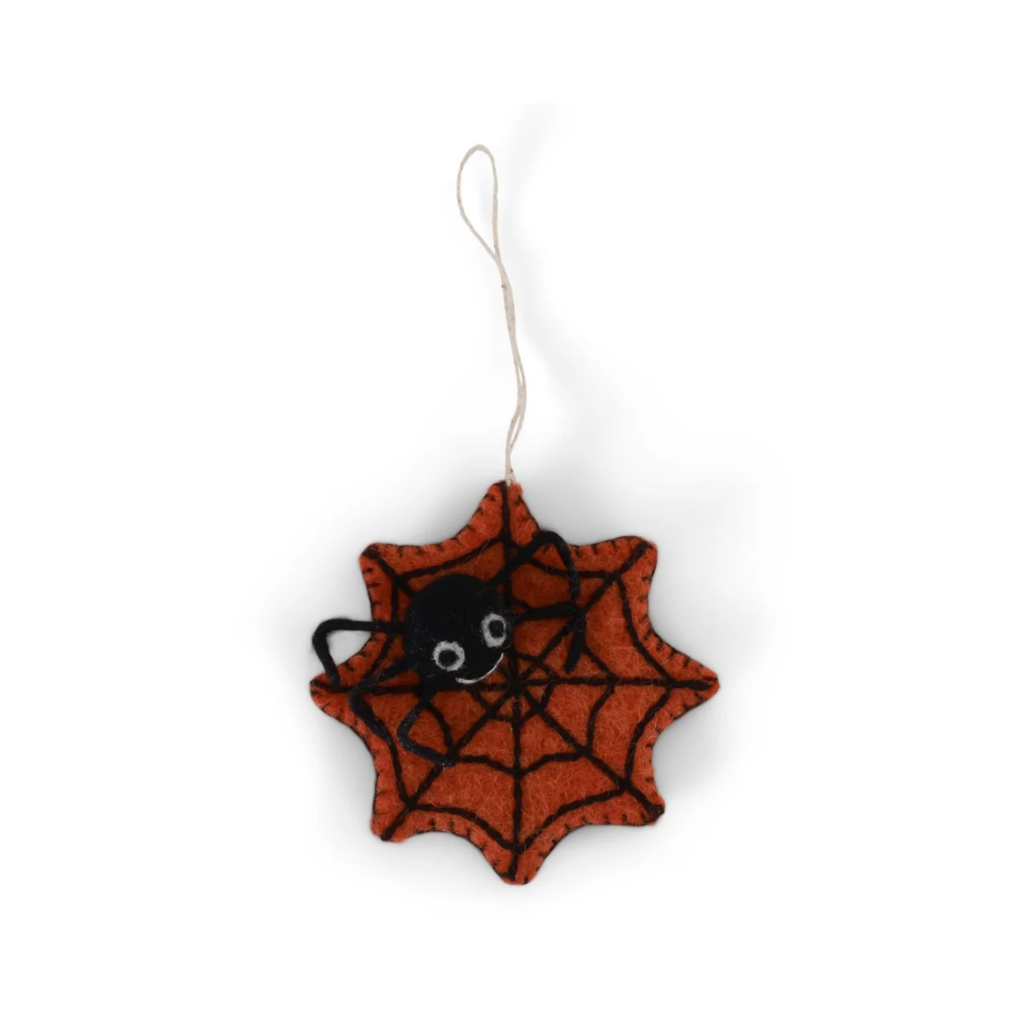 Felted Spider Web Hanging Decoration