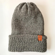 Wool Blend Double Knit Beanie Charcoal Grey