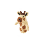 Handmade Felted Finger Puppet Giraffe