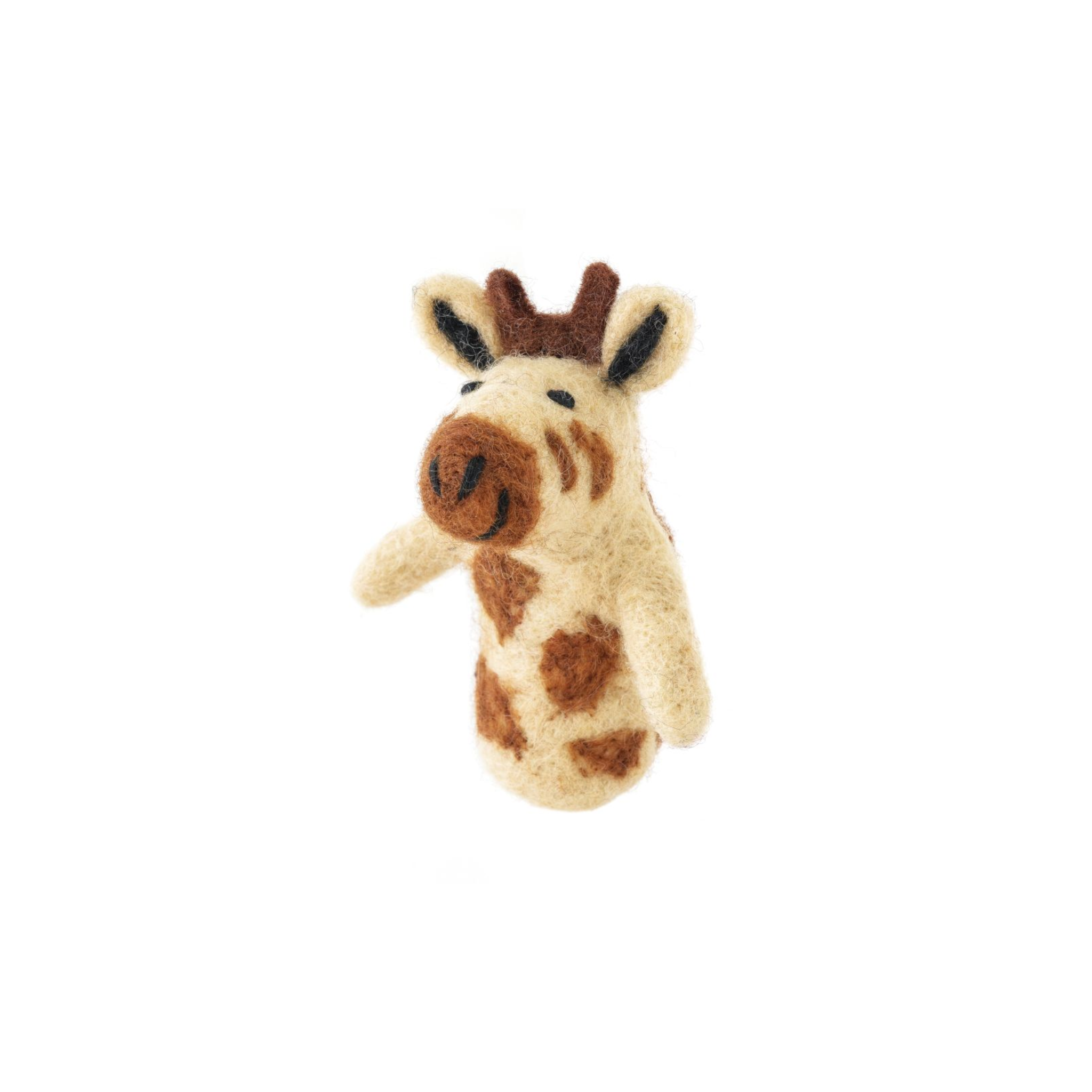 Handmade Felted Finger Puppet Giraffe