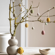 Set Of 3 Felt Egg Hanging Decorations Dark