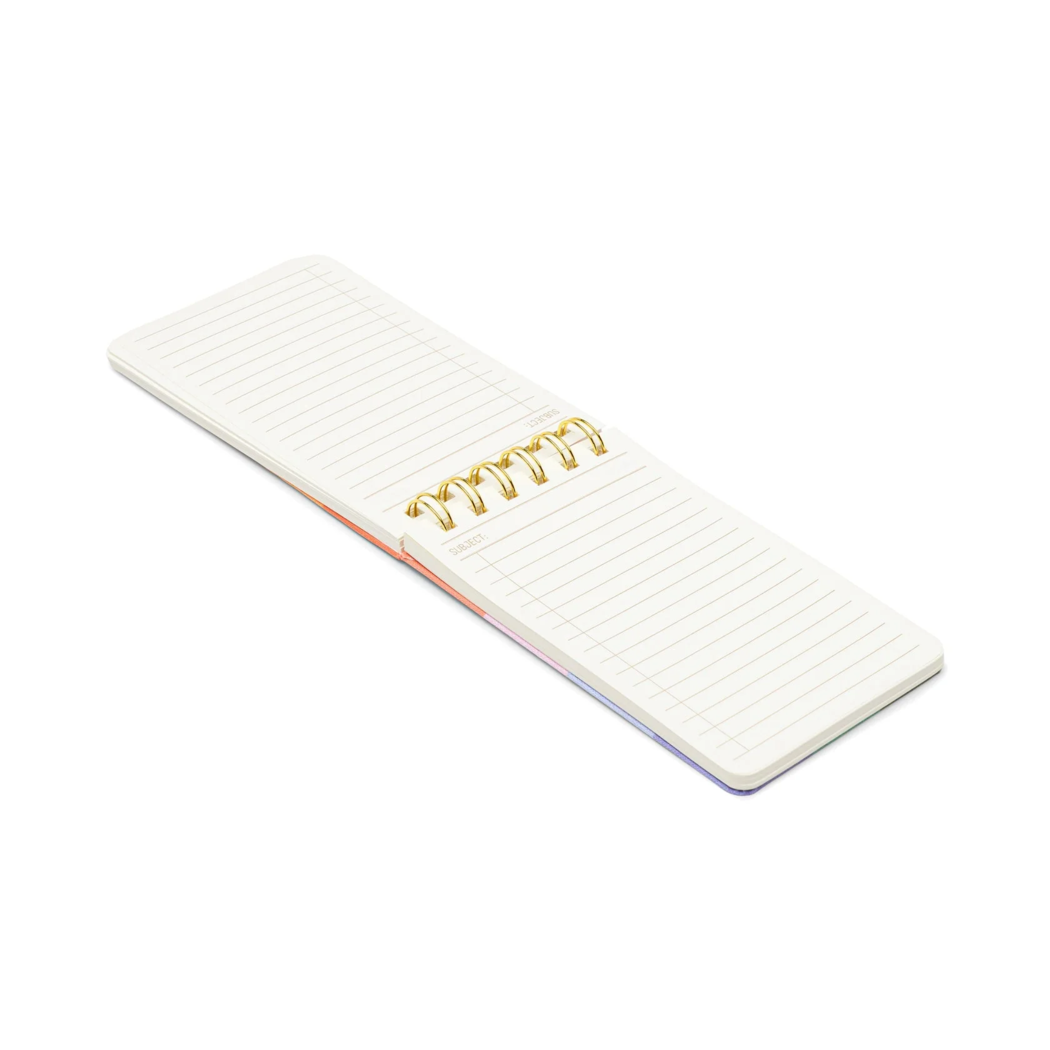 Cloth Covered Twin Wire Notepad Rainbow Check