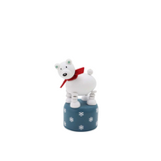 Wooden Dancing Push Puppet Christmas Polar Bear