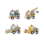 Wooden Wind Up Construction Vehicle Road Roller Green