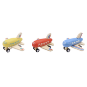 Wooden Pull Back Airliner Yellow