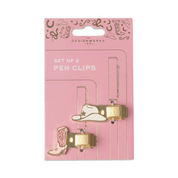 Set Of 2 Pen Clips Cowgirl Hat & Boot