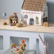 Mini Felt Chair, Pillow & Lamp Set Ochre
