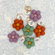 Felt Flower Keychain Charm Lilac