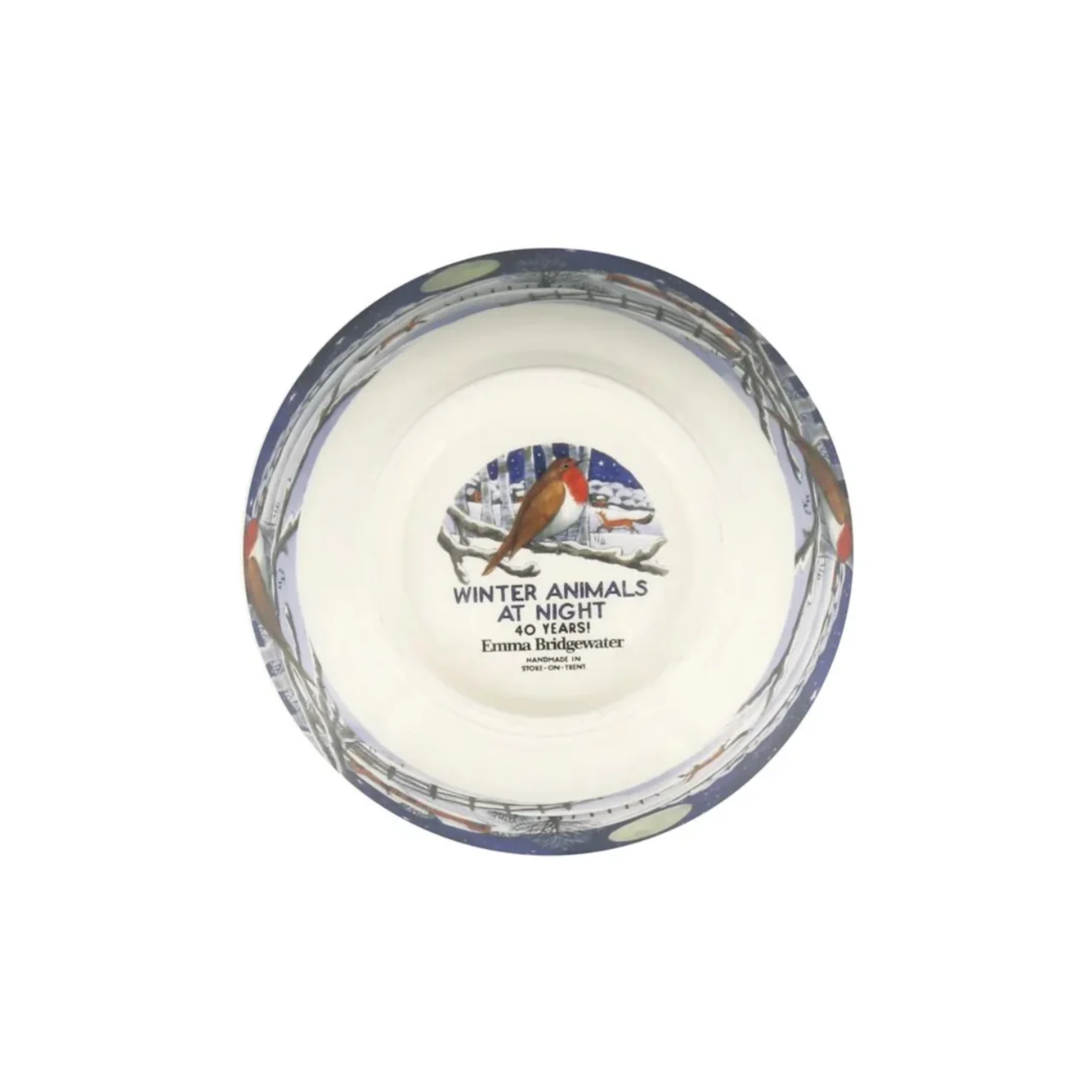Midnight Robin Small Old Bowl