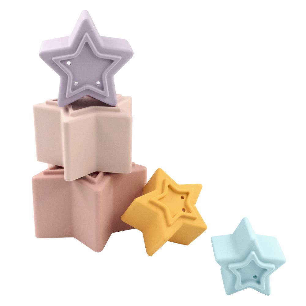 Silicone Nesting Stars Multi Rose