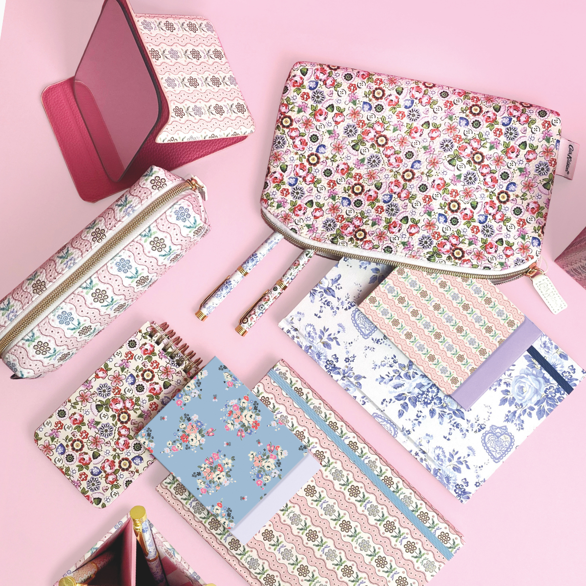 Large Zip Pencil Case Pouch Ditsy Meadow