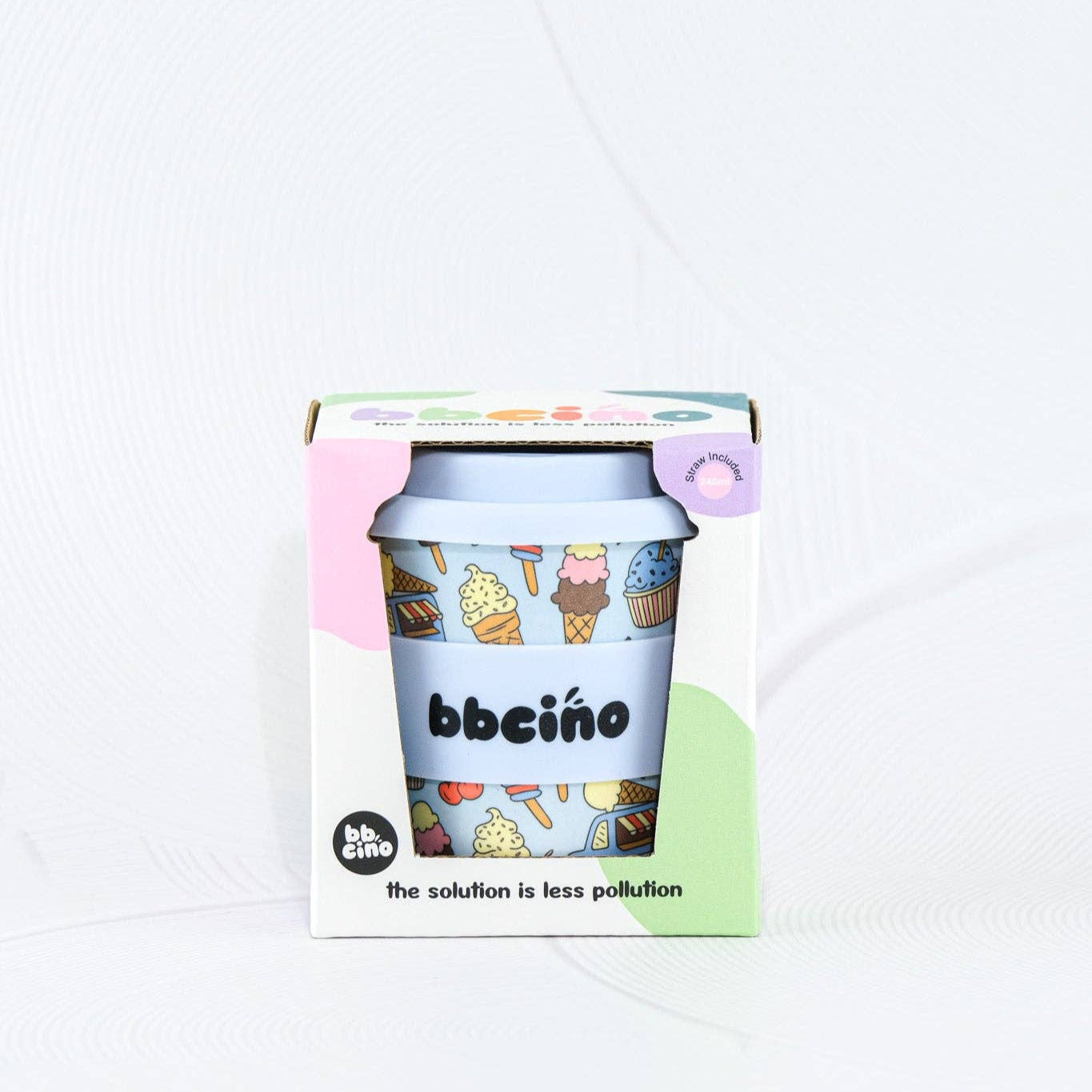 Reusable BambinoCino Bamboo Cup Scoops Blue (240ml)
