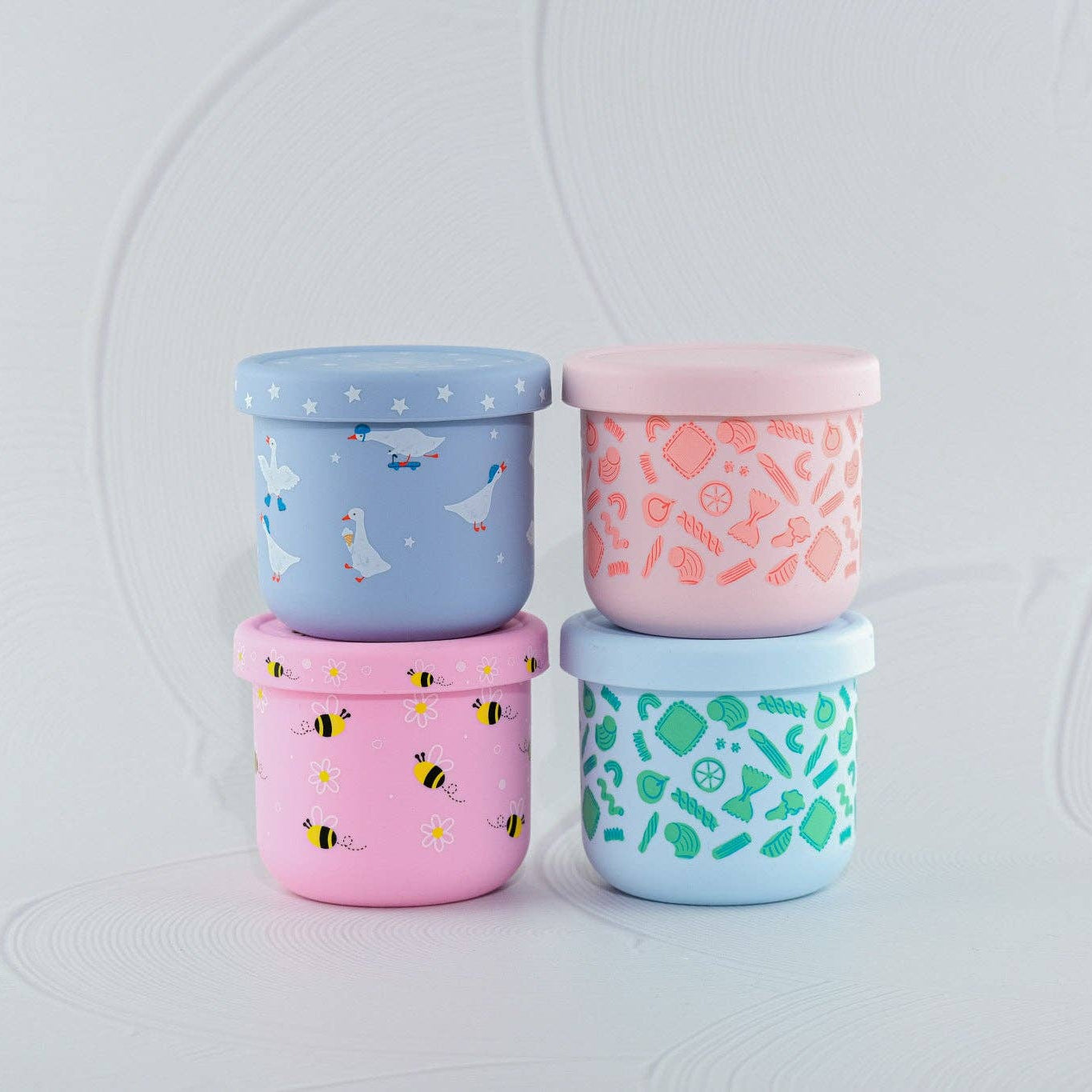 Pasta Party Pink Silicone Snack Pot (250ml)