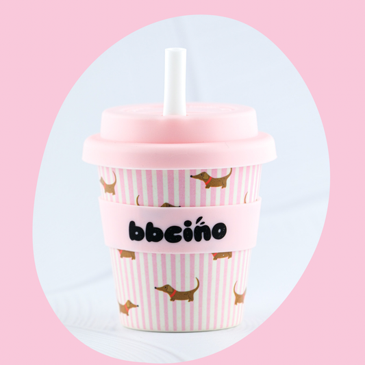 Reusable Babycino Bamboo Cup Dash in Pink 120ml