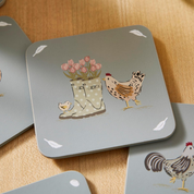 Set Of 4 Coasters Hen House Lane