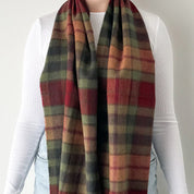 Buchanan Autumn Scottish Tartan Lambswool Wide Scarf