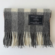 Chequer Teal, Peach & Grey Scottish Tartan Lambswool Scarf