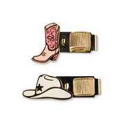 Set Of 2 Pen Clips Cowgirl Hat & Boot