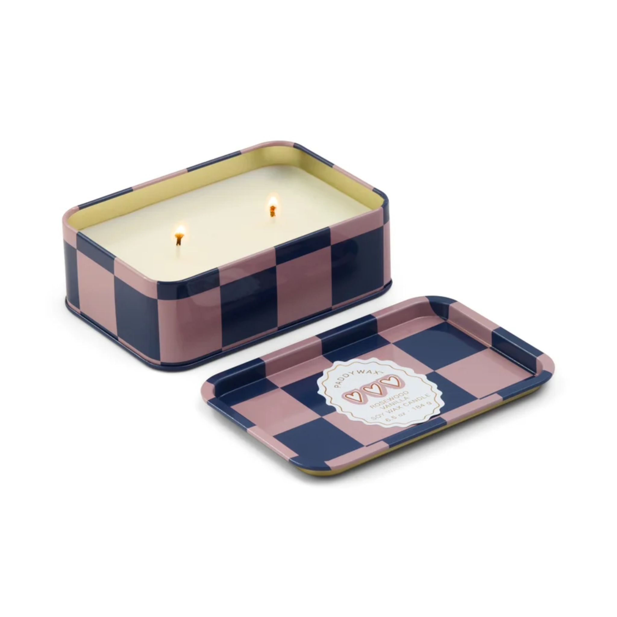 A Dopo 6.5oz Printed Tin Candle Rosewood Vanilla