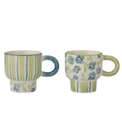 Olga Ceramic Mug Blue & Olive Floral