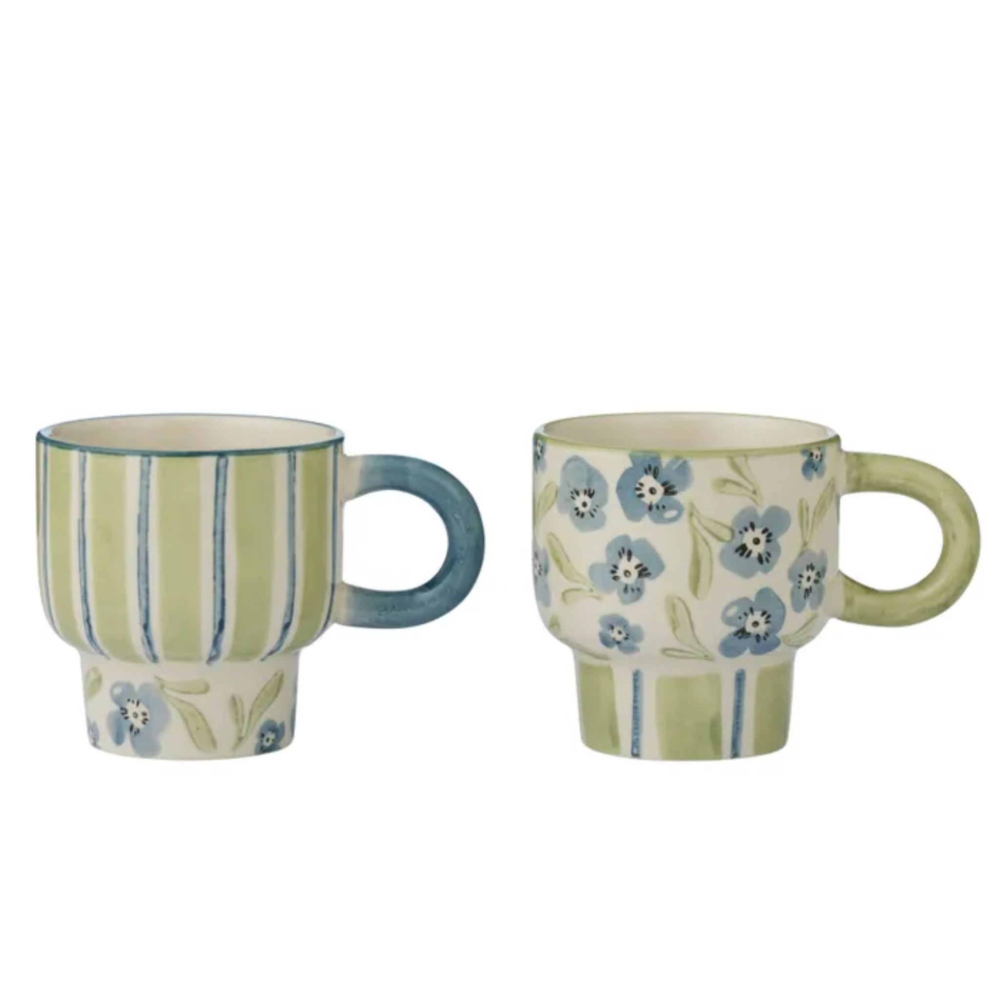 Olga Ceramic Mug Blue & Olive Floral