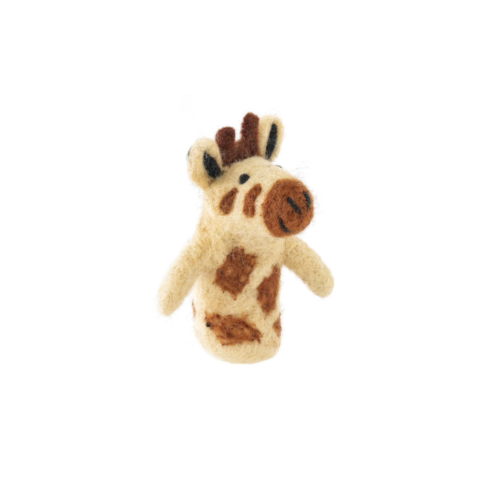 Handmade Felted Finger Puppet Giraffe