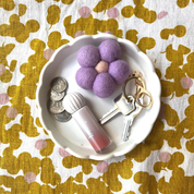 Felt Flower Keychain Charm Lilac
