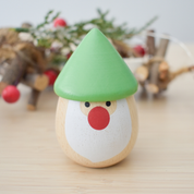 Wooden Christmas Santa Maraca Shake Green