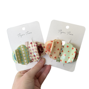Set of 2 Medium Heart Hair Claw Clips Peach & Mint