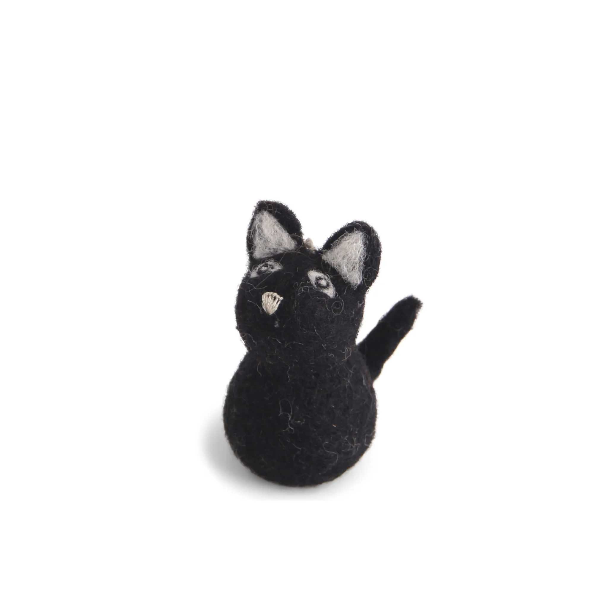 Felted Black Cat Hanging Decoration