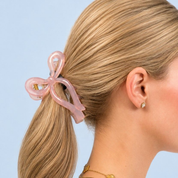 Bow Claw Clip Pink