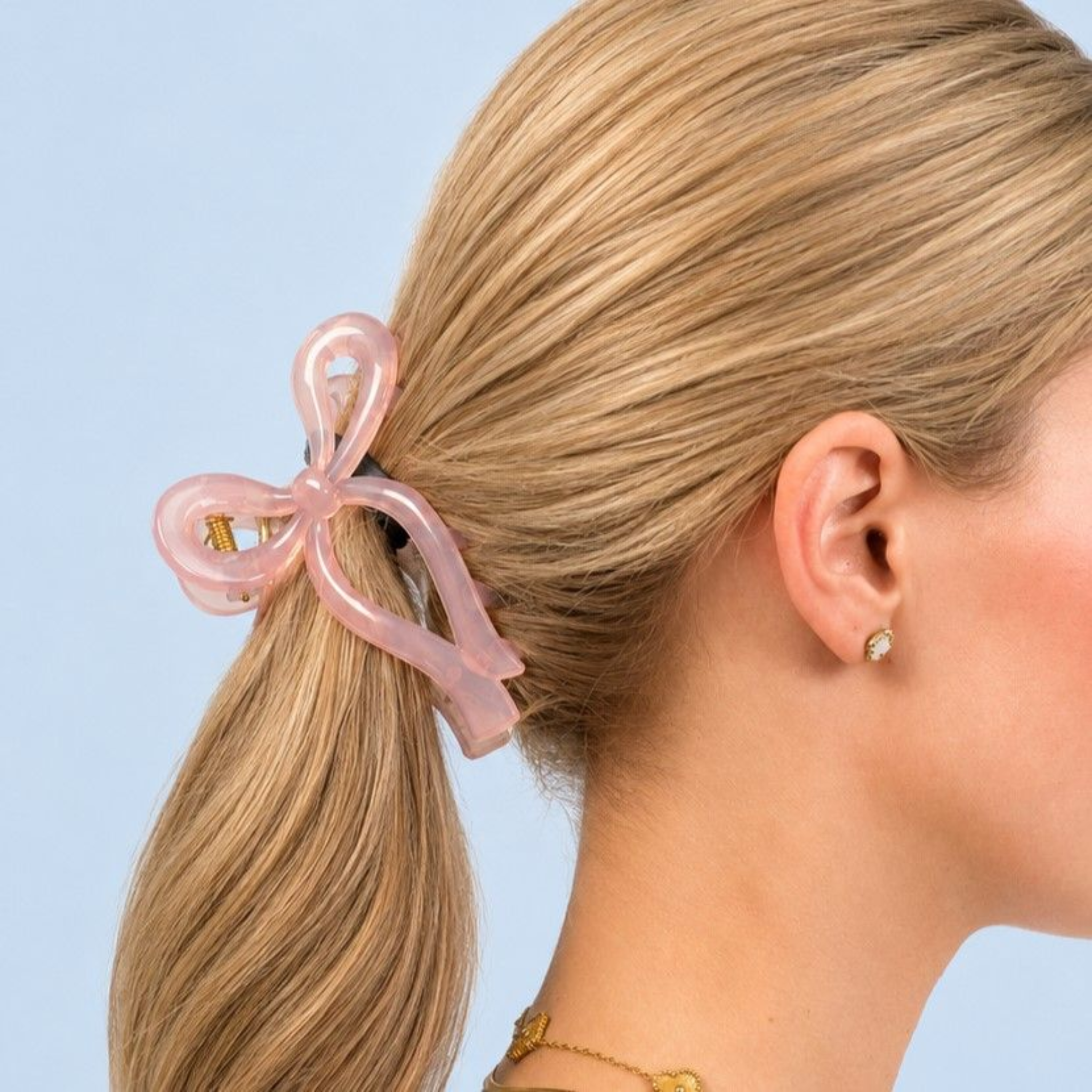 Bow Claw Clip Pink