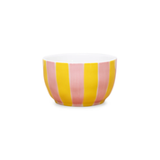 Pink & Yellow Stripe Ceramic Small Bowl