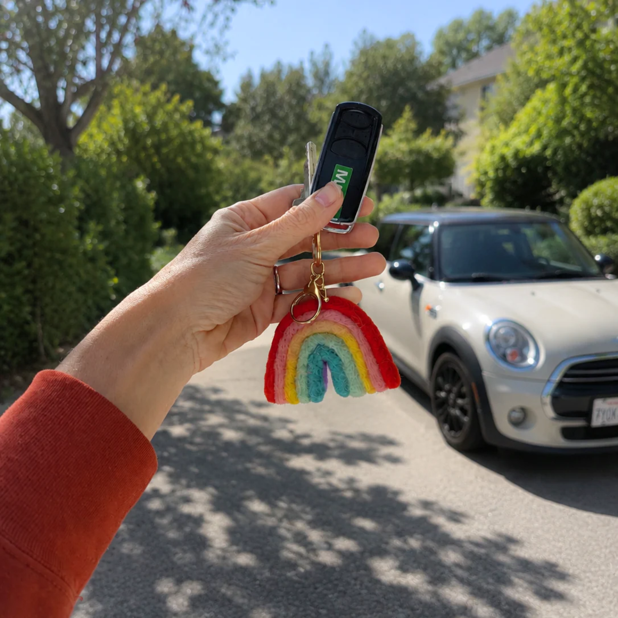 Felt Rainbow Keychain Charm Sherbet