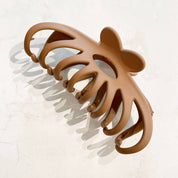 Flower Matte Claw Clip Brown