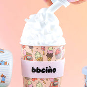 Reusable BambinoCino Bamboo Cup Scoops Pink (240ml)