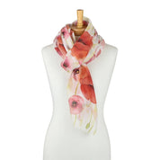 Red Blushing Poppies Scarf