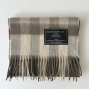 Giant Chequer Pink & Taupe Lambswool Scarf