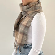 Mackellar Natural Scottish Tartan Lambswool Scarf