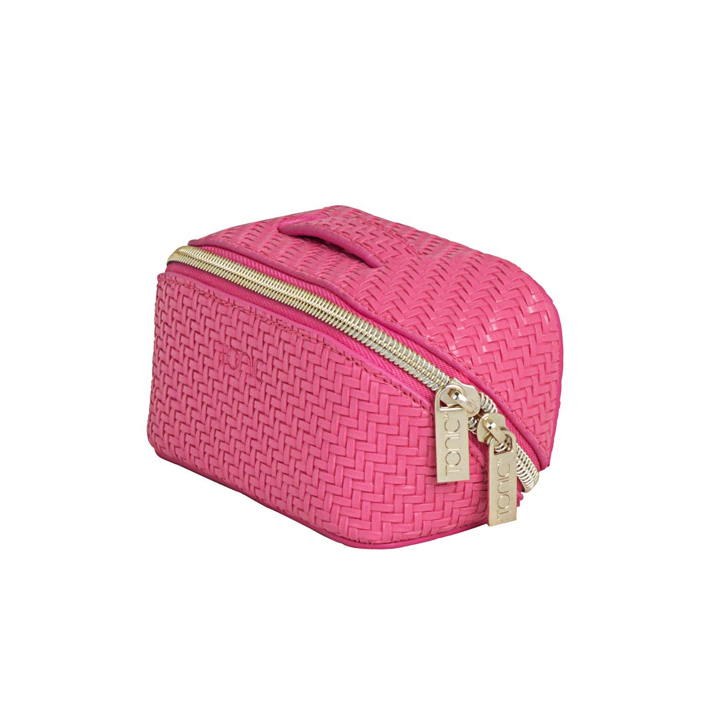 Herringbone Beauty Bag Small Raspberry