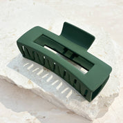 Large Rectangular Matte Claw Clip Green