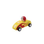 Wooden Pull Back Racing Car Yellow