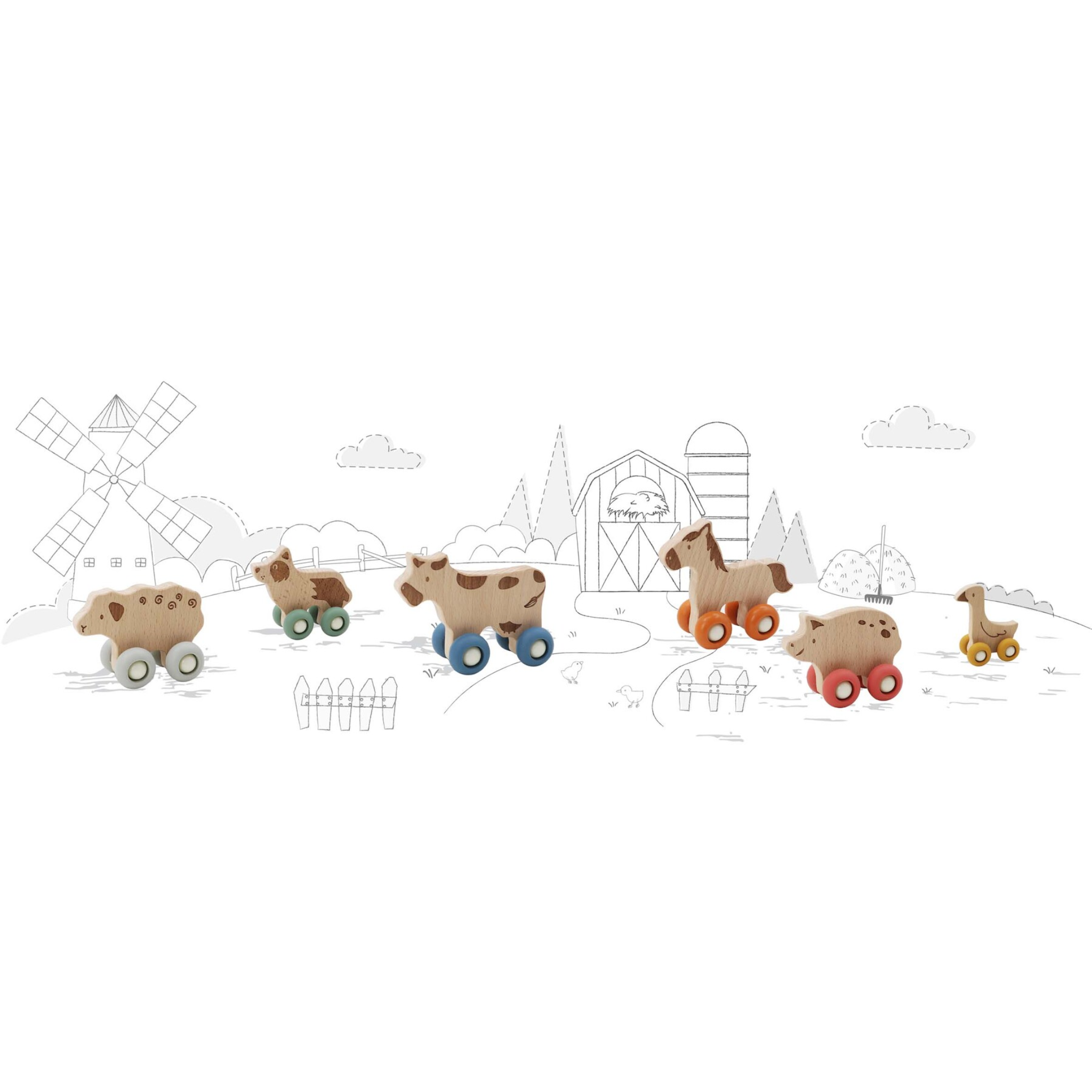 Ecowheels Farm Movers Pig & Cow